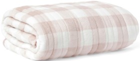 Heritage-Checked-Heated-Throw-in-Pink on sale
