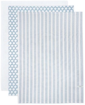 Royal-Doulton-3pk-Pacific-Blue-Tea-Towel-Stripe on sale