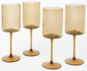 Australian-House-Garden-Hammered-Wine-Glass-in-Brown-Set-of-4 on sale