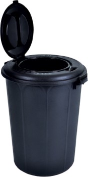 130-Litre-Outdoor-Bin-Black-with-Double-Lid on sale