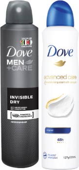 Dove-MenCare-or-Women-AntiPerspirant-Deodorant-220254mL-Selected-Varieties on sale