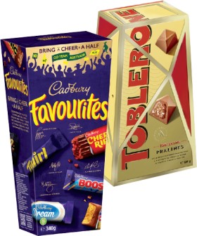 Cadbury-Favourites-340352g-or-Toblerone-Pralines-180g-Selected-Varieties on sale