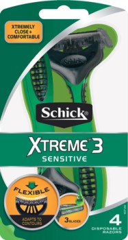 Schick-Xtreme-3-Sensitive-Mens-Disposable-Razors-4-Pack on sale