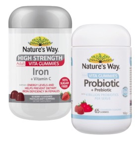 Natures-Way-Adult-Vita-Gummies-Probiotic-or-Iron-65-Pack on sale