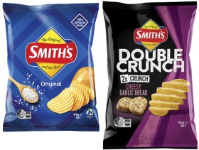 Smiths-Crinkle-Cut-or-Double-Crunch-Potato-Chips-150g-170g on sale