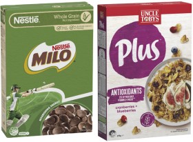 Nestl-Milo-Cereal-535g-620g-or-Uncle-Tobys-Plus-Cereal-565g-705g on sale