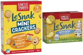 Uncle-Tobys-Le-Snak-132g-or-Le-Snak-Mini-Crackers-119g on sale