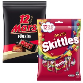 Mars-Chocolate-Fun-Size-132g-192g-or-Skittles-Fun-Size-180g on sale