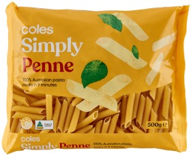 Coles-Simply-Penne-Pasta-500g on sale