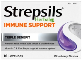 Strepsils-Herbal-Immune-Support-Elderberry-Flavour-16-Lozenges on sale