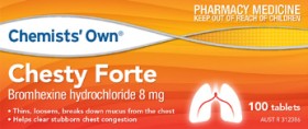 Chemists-Own-Chesty-Forte-8mg-100-Tablets on sale