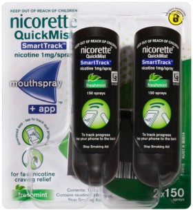 Nicorette-QuickMist-Smart-Track-Freshmint-Duo-2-x-150-Sprays on sale