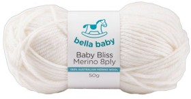 NEW-Bella-Baby-Baby-Bliss-Merino-8ply-50g on sale