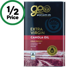 GEO-Extra-Virgin-Canola-Oil-4-Litre on sale