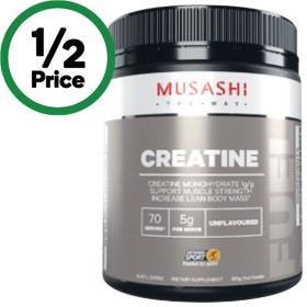 Musashi-Unflavoured-Creatine-350g on sale