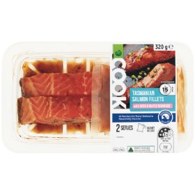 Woolworths-COOK-Salmon-Fillets-with-Miso-Maple-Marinade-320g on sale