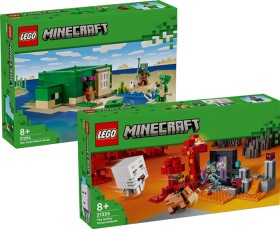 LEGO-Minecraft-Nether-Portal-Ambush-21255-or-The-Turtle-Beach-House-21254 on sale