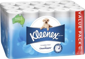 Kleenex-45-Pack-Complete-Clean-toilet-tissue on sale