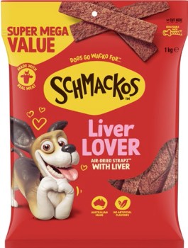 Schmackos-Dog-Treats-1kg-Liver-Lover on sale