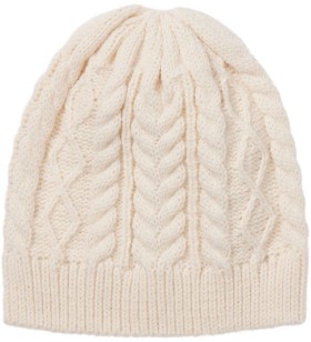 me-Cable-Knit-Beanie-Cream on sale