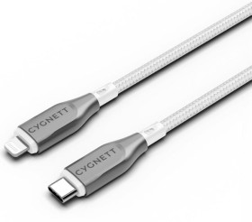 Cygnett-Armoured-Lightning-To-USB-C-Cable-White-1m on sale