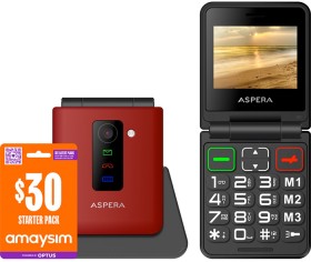 Aspera-F50-128MB-with-30-Amaysim-Sim-Bundle-Red on sale