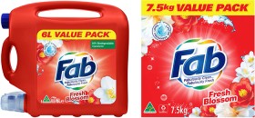 Fab-Liquid-and-Powder-Detergent on sale