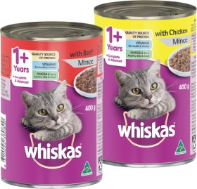 Whiskas-Wet-Cat-Food-400g-Selected-Varieties on sale