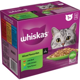 Whiskas-Favourites-Wet-Cat-Food-12x85g-Selected-Varieties on sale