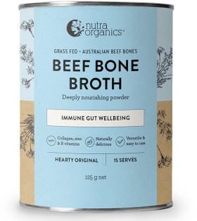 Nutra-Organics-Beef-Bone-Broth-Powder-Hearty-Original-125g on sale