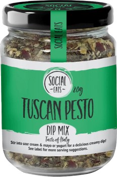 NEW-Social-Eats-Tuscan-Pesto-Dip-Mix-80g on sale