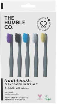 The-Humble-Co-Soft-Adult-Plant-Based-Toothbrush-Mixed-Colours-5-Pack on sale