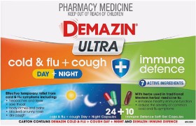 Demazin-Ultra-Cough-Cold-and-Flu-Immune-Defence-34-Tablets on sale