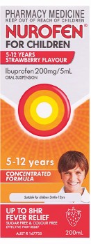 Nurofen-for-Children-5-12-Years-Pain-Fever-Relief-Strawberry-200ml on sale