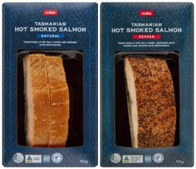 Coles-Hot-Smoked-Salmon-Varieties-150g on sale