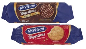 McVities-Digestives-Plain-or-Chocolate-Biscuits-266g-355g on sale