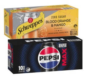 Pepsi-Solo-or-Schweppes-Soft-Drink-or-Schweppes-Sparkling-Water-10x375mL on sale