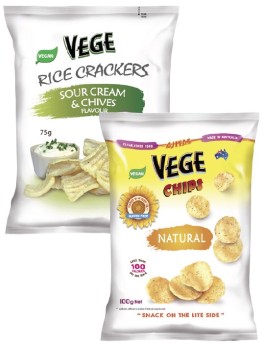 Vege-Chips-100g-or-Rice-Crackers-75g on sale