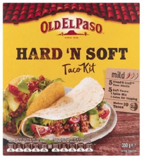 Old-El-Paso-Hard-N-Soft-Taco-Kit-350g on sale