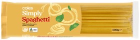 Coles-Simply-Pasta-Spaghetti-500g on sale