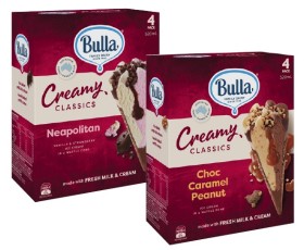 Bulla-Creamy-Classic-Cones-520mL-or-Creamy-Classic-Sandwich-560mL on sale