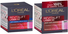 LOreal-Revitalift-Laser-X3-Anti-Ageing-Day-or-Night-Cream-50mL on sale