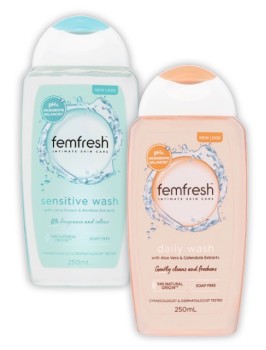 Femfresh-Intimate-Wash-Daily-or-Sensitive-250mL on sale
