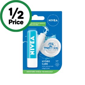 Nivea-Hydro-Care-SPF15-Lip-Balm-48g on sale
