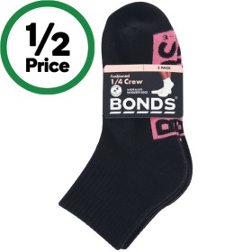 Bonds-Ladies-Cushioned-14-Crew-Sock-Pk-3 on sale
