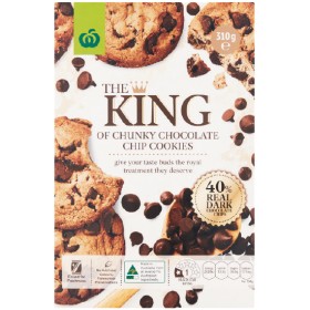 Woolworths-The-King-Of-Chunky-Chocolate-Chip-Cookies-310g on sale