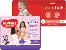 Huggies-Nappy-Pants-or-Essentials-Nappies-Assorted-Sizes on sale