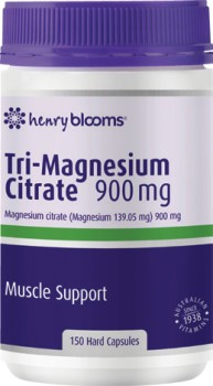 Henry-Blooms-Tri-Magnesium-Citrate-900mg-150-Capsules on sale