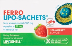 Lipo-Sachets-Ferro-Strawberry-30-Pack on sale