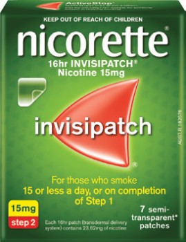 Nicorette-16Hr-Invisipatch-Step-2-15mg-7-Patches on sale